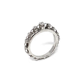 A silver ring with a silver chain design that has varying sizes of links to resemble a climb to the top - thus its Italian name ‘Scalare’: to climb. Designed and hand-crafted by DelBrenna Italian Jewelry designers and artisans in Tuscany.